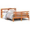 vidaXL Estrutura cama c/ cabeceira 150x200cm pinho maci&ccedil;o castanho-mel