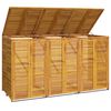 vidaXL Abrigo triplo p/ caixote do lixo 210x89x117 cm ac&aacute;cia maci&ccedil;a