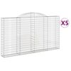 vidaXL Cestos gabi&atilde;o arqueados 5pcs 300x30x160/180cm ferro galvanizado