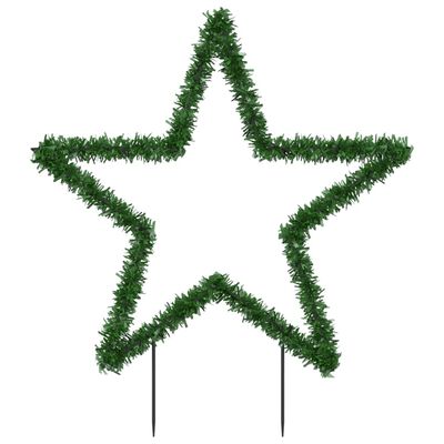 vidaXL Decoração estrela de Natal c/ luz e estacas 80 luzes LED 60 cm