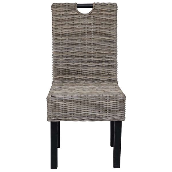 vidaXL Cadeiras de jantar, 6 pcs, vime Kubu, madeira de mangueira