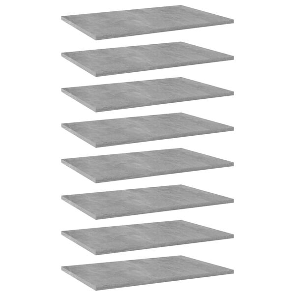 vidaXL Prateleiras para estante 8 pcs 60x40x1,5cm contraplacado cinza