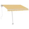 vidaXL Toldo autom&aacute;tico independente 300x250 cm amarelo e branco