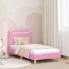 vidaXL Estrutura de Cama Infantil com Cabeceira Rosa 80 x 160 cm