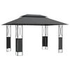 vidaXL Gazebo com telhado 400x300x270 cm a&ccedil;o antracite