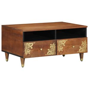 vidaXL Mesa de centro com gaveta Marrom mel 80 x 54 x 40 cm