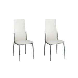 vidaXL Cadeiras de jantar 2 pcs couro artificial branco