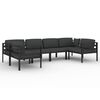 vidaXL 6 pcs conjunto lounge jardim com almofad&otilde;es alum&iacute;nio antracite