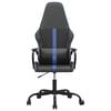 vidaXL Cadeira gaming de massagens couro artificial azul e preto