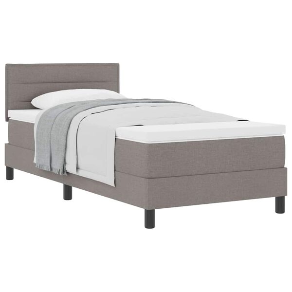 vidaXL Cama Box com colch&atilde;o Cinzento-acastanhado 80 x 200 cm tecido
