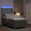 vidaXL Cama Box com fitas LED Cinzento-claro 90 x 190 cm tecido