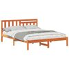 vidaXL Estrutura da Cama com cabeceira Marrom Cera 150 x 200 cm