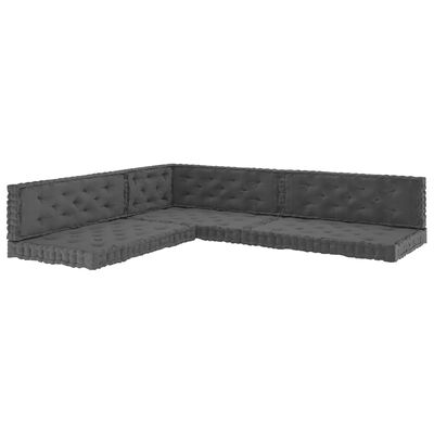 vidaXL Almofadões para sofá de paletes 7 pcs algodão antracite