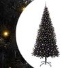 vidaXL &Aacute;rvore de Natal com 300 LEDs com suporte Preto 240 cm PVC