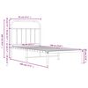 vidaXL Estrutura de cama com cabeceira 90x190 cm metal branco
