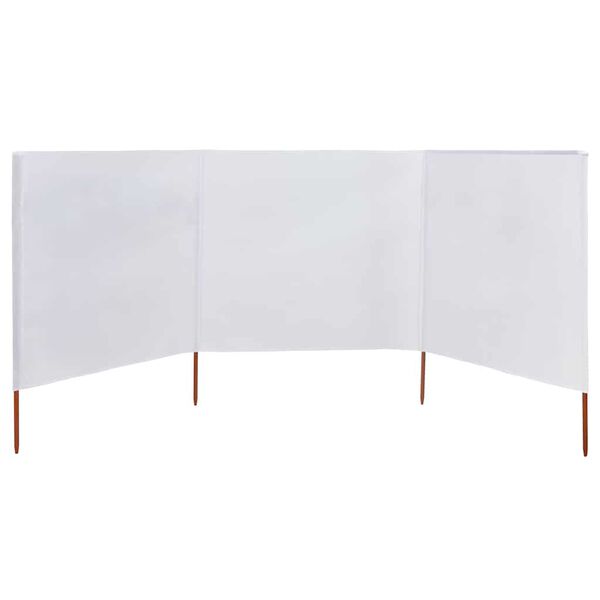 vidaXL Para-vento com 3 pain&eacute;is 400x80 cm tecido branco areia