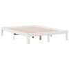 vidaXL Cama com estante sem colch&atilde;o 135x190 cm pinho maci&ccedil;o branco