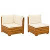 vidaXL Conjunto de Lounge de Jardim com almofada 2 Pe&ccedil;a Castanho