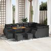 vidaXL Conjunto de Sof&aacute; de Jardim 13 pcs Preto Rattan de Polipropileno