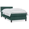 vidaXL Cama com molas/colch&atilde;o 90x220 cm veludo verde-escuro