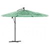vidaXL Guarda-sol de jardim com poste de a&ccedil;o 269x269x235 cm verde