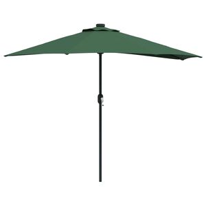 vidaXL Guarda-sol de Jardim 294 x 150 x 224 cm Poli&eacute;ster e A&ccedil;o Verde