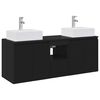 vidaXL Conjunto de Arm&aacute;rios para Banheiro 3 unid. Preto