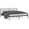 vidaXL Estrutura de cama com cabeceira 200x200 cm metal preto