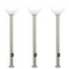 vidaXL Lumin&aacute;rias de balizador com tomada, 3 pe&ccedil;as, 120 cm, a&ccedil;o inoxid&aacute;vel, IP44