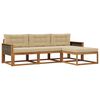 vidaXL Conjunto de Sof&aacute;s para Exterior 4 pcs Natural e Bege