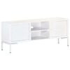 vidaXL M&oacute;vel de TV 115x30x46 cm madeira de mangueira maci&ccedil;a branco