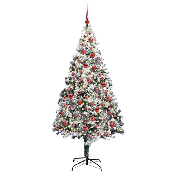 vidaXL &Aacute;rvore de Natal Artificial Branco 180 cm PVC, A&ccedil;o e Pl&aacute;stico