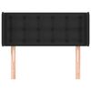 vidaXL Cabeceira de cama c/ abas couro artificial 93x16x78/88 cm preto