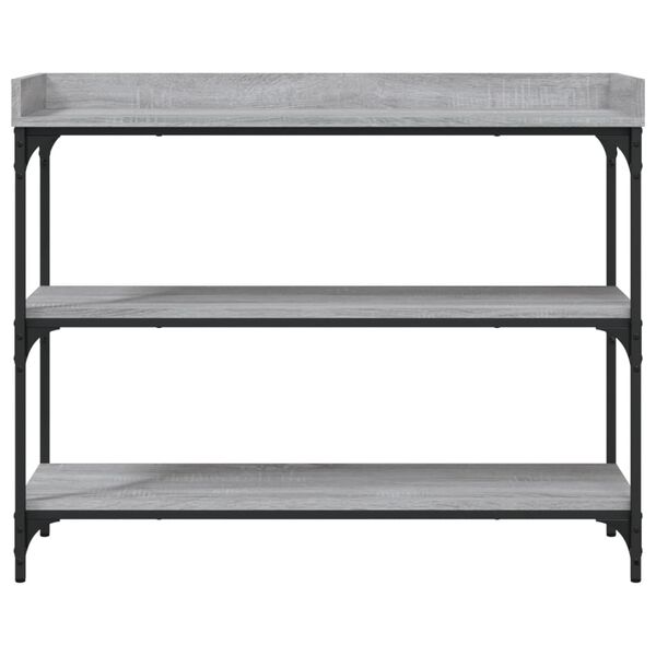 vidaXL Mesa consola c/ prateleiras 100x30x80 cm cinzento sonoma