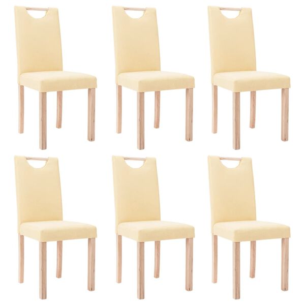 vidaXL Cadeiras de jantar 6 pcs tecido cor creme