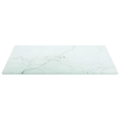 vidaXL Tampo mesa 30x30 cm 6 mm vidro temperado design mármore branco