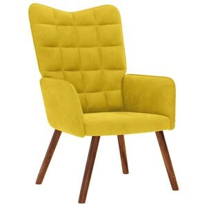 vidaXL Cadeira de descanso veludo amarelo