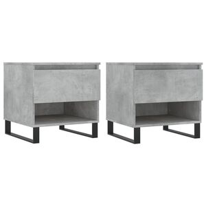vidaXL Mesas de centro 2 pcs 50x46x50 cm deriv. madeira cinza-cimento