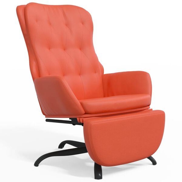 vidaXL Cadeira de descanso c/ apoio de p&eacute;s couro artificial vermelho