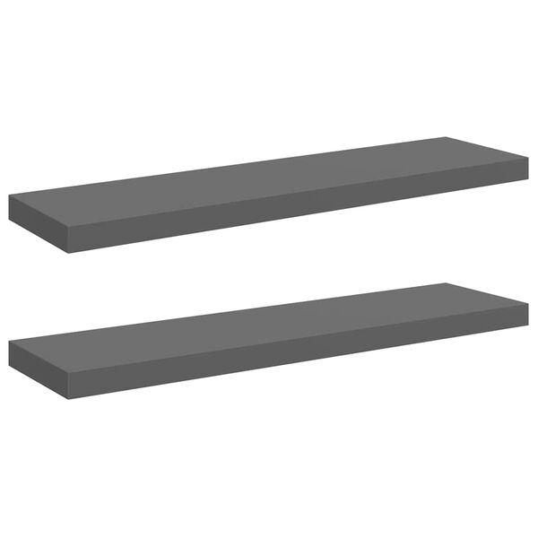 vidaXL Prateleiras de parede suspensas 2 pcs 90x23,5x3,8cm MDF cinza
