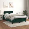vidaXL Cama boxspring com colch&atilde;o 120x200 cm veludo verde-escuro