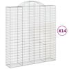 vidaXL Cestos gabi&atilde;o arqueados 14 pcs 200x50x220/240 ferro galvanizado