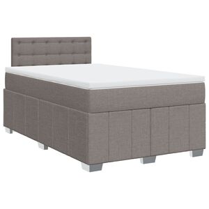 vidaXL Cama boxspring c/ colch&atilde;o 120x190cm tecido castanho-acinzentado