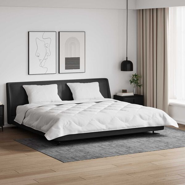 vidaXL Duvet com Travesseiros 3 pcs Branco Microfibra e Penas de Ganso