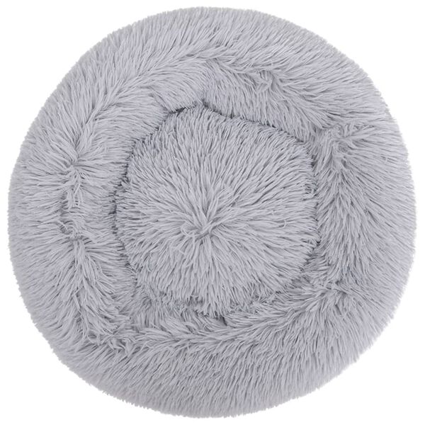 vidaXL Almofad&atilde;o lav&aacute;vel c&atilde;es e gatos 50x50x12 cm pel&uacute;cia cinza-claro