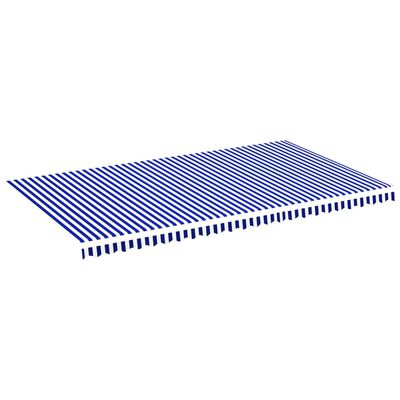 vidaXL Tecido de substituição para toldo 6x3,5 m azul e branco