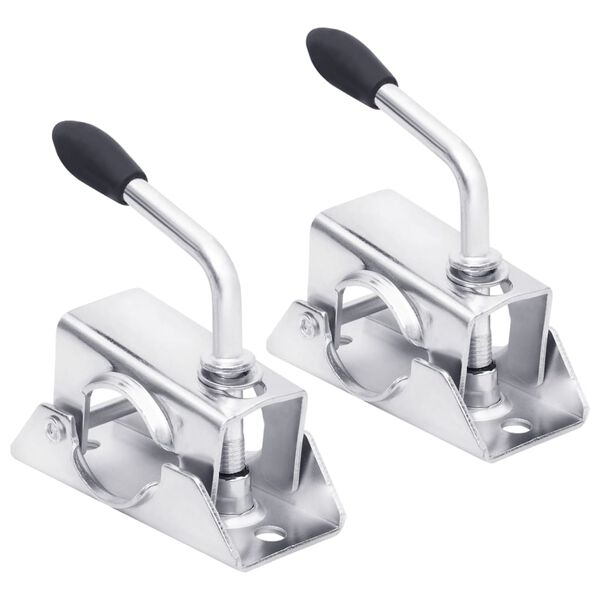 vidaXL Bra&ccedil;adeiras de roda j&oacute;quei 2 pcs 13,5x6,5x14 cm a&ccedil;o galvanizado