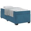 vidaXL Estrutura da Cama com colch&atilde;o Azul Escuro 90 x 190 cm tecido