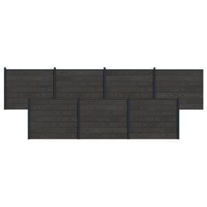 vidaXL Painel de Cerca 7 pcs WPC e Alum&iacute;nio Preto