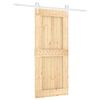 vidaXL Porta Deslizante Natural e Branco 90 x 210 cm